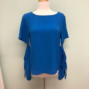 Cece | Women's Long Sleeve Tied Blouse | Blue | Medium